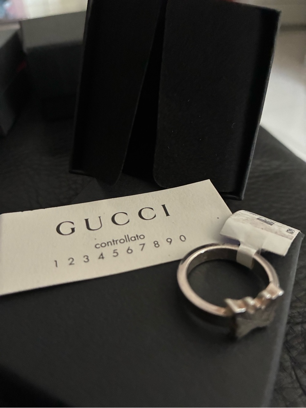 Gucci Butterfly Ring Sterling Silver Cut Out Size 6 Thin Band - New - Picture 7 of 11